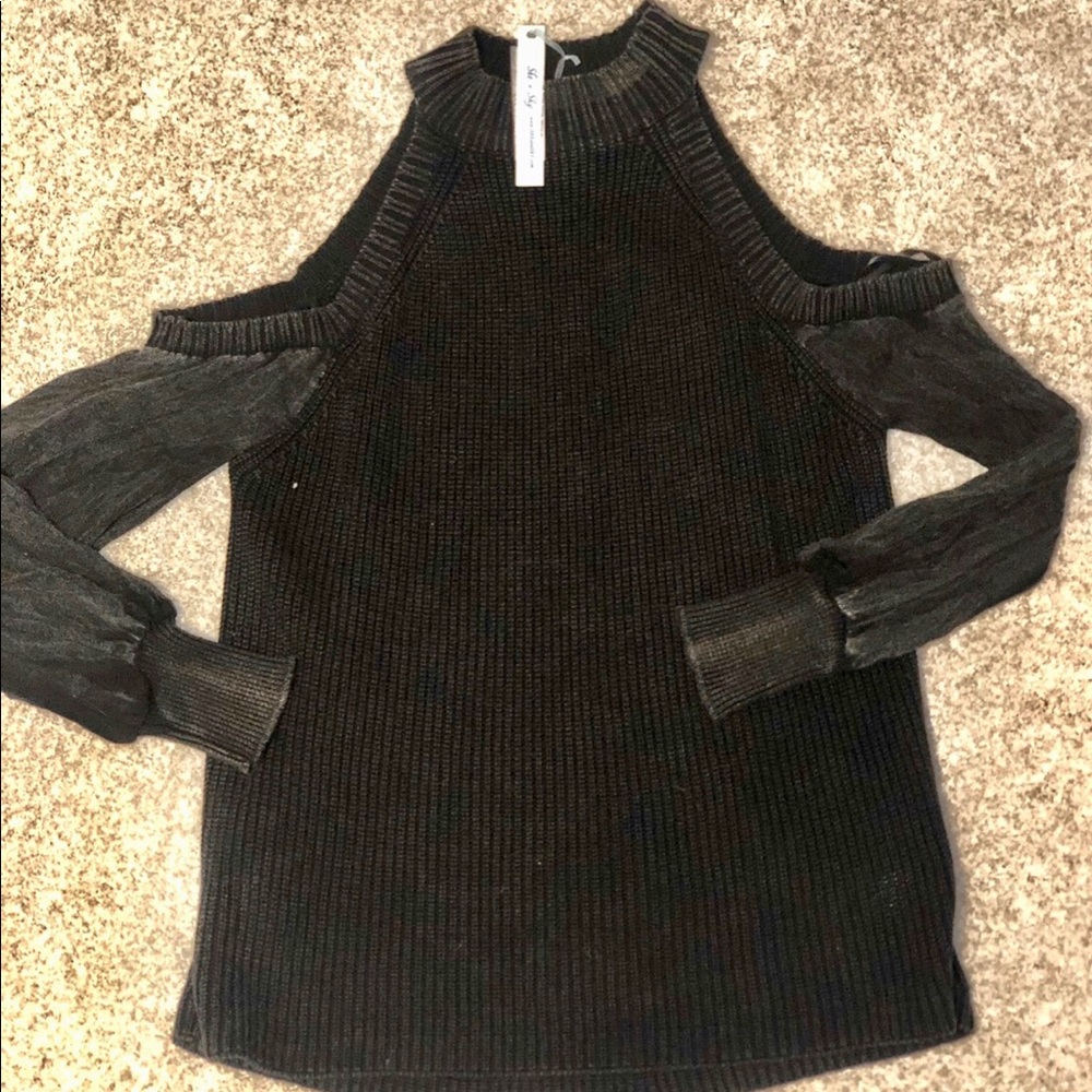 Cold shoulder sweater